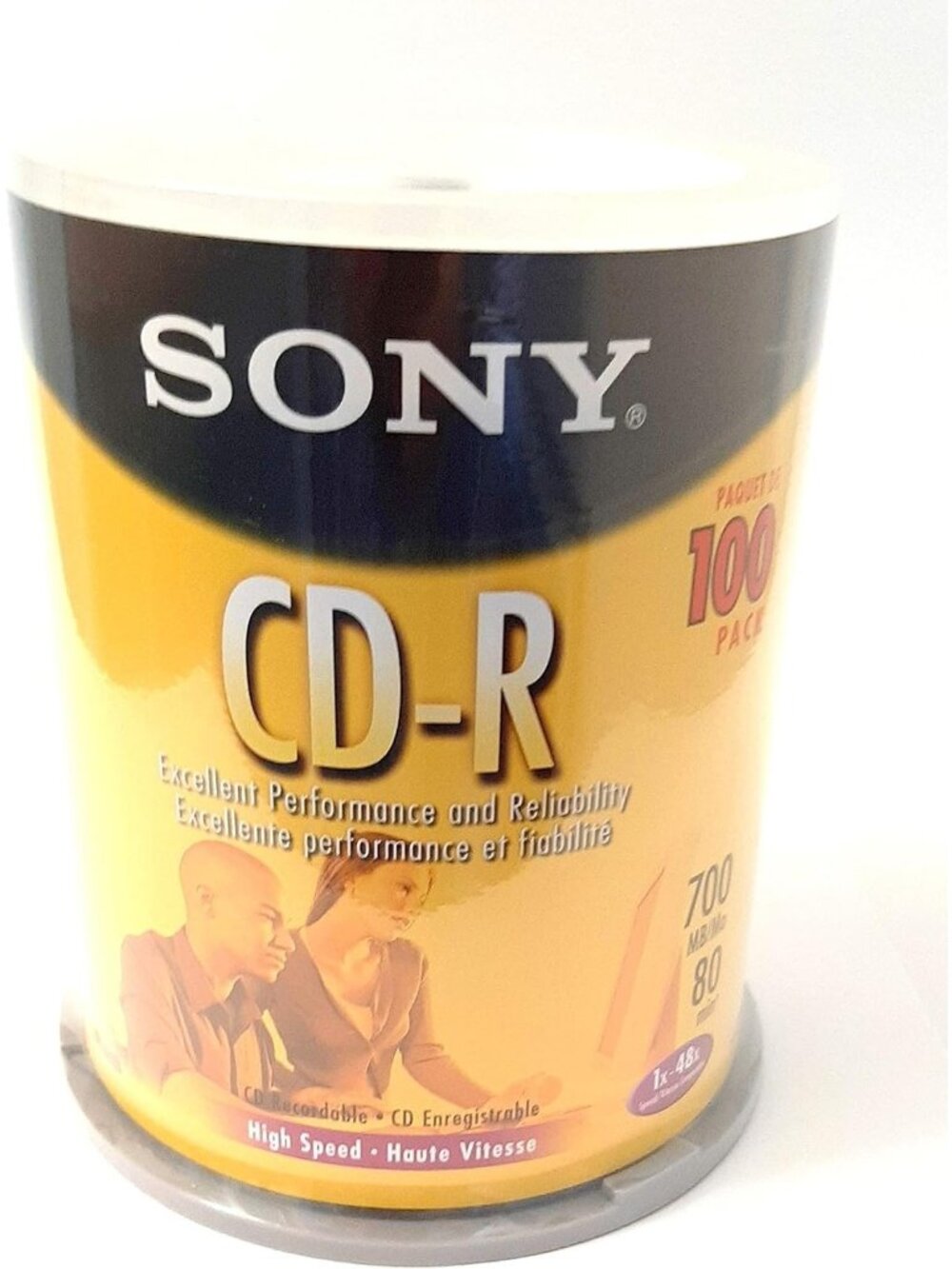 NEW Sony CD-R 700MB 80min 48x 100 Pack Recordable Blank Media Discs New Spindle
